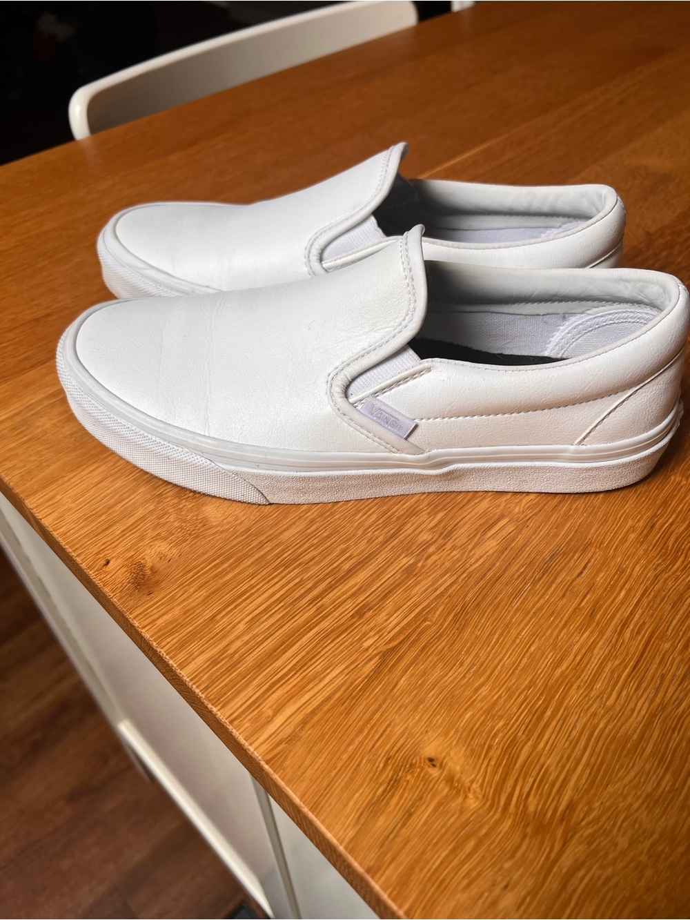 Vans Men's All-White Slip-On Loafers